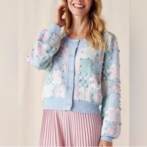 NWT Matilda Jane Heart to Heart Waltz of the Flowers Patchwork Cardigan